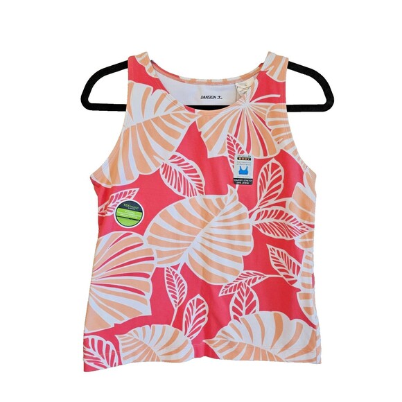Danskin Tops - DANSKIN Tropical Cropped Tank Built In Bra Activewear sz LARGE -NWT